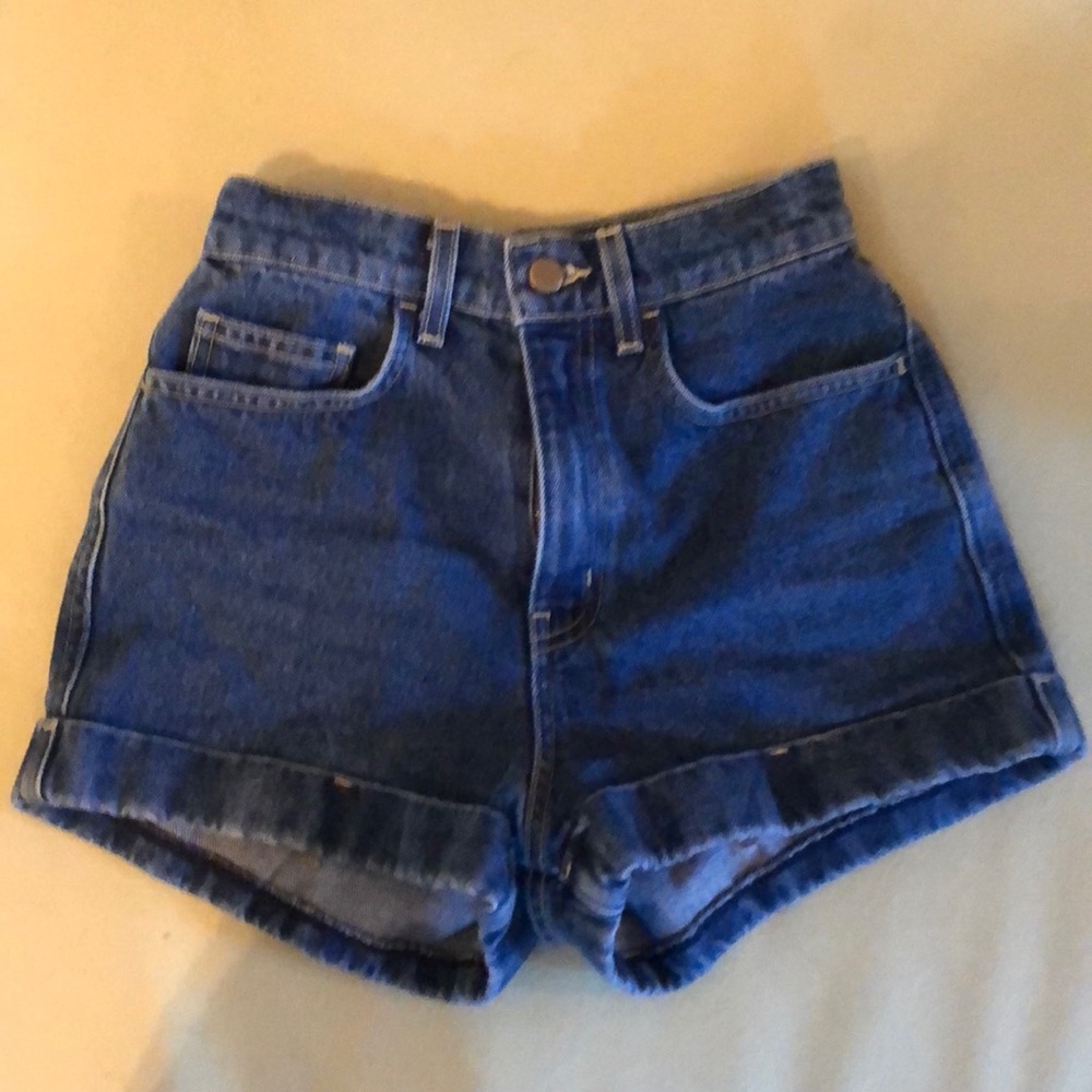 blue denim short